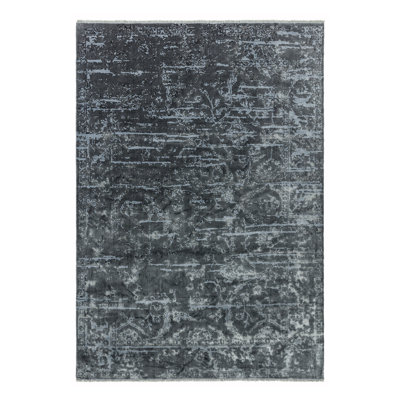 Alessandra Washable Persian Charcoal Rug