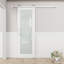 Porte de grange coulissante en bois manufacturé 80 po-94091976