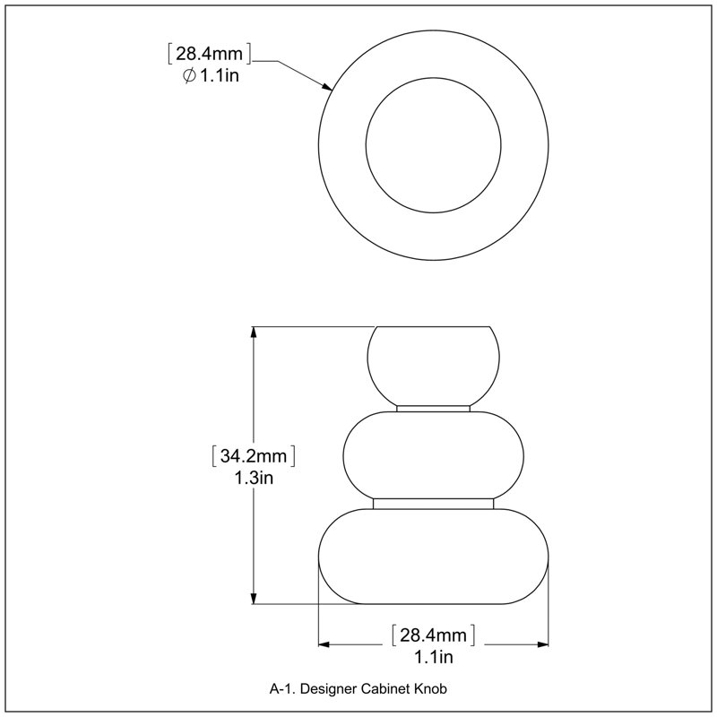 Beresford 1" Length Geometric Knob, Matte Black
