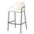 Wainaku Upholstered Bar Stool – Pub Chair with Powder-Coated Black Stainless Steel Base – Low-Back, Padded Faux-Leather Seat, Contemporary Accent Seating-1551404094
