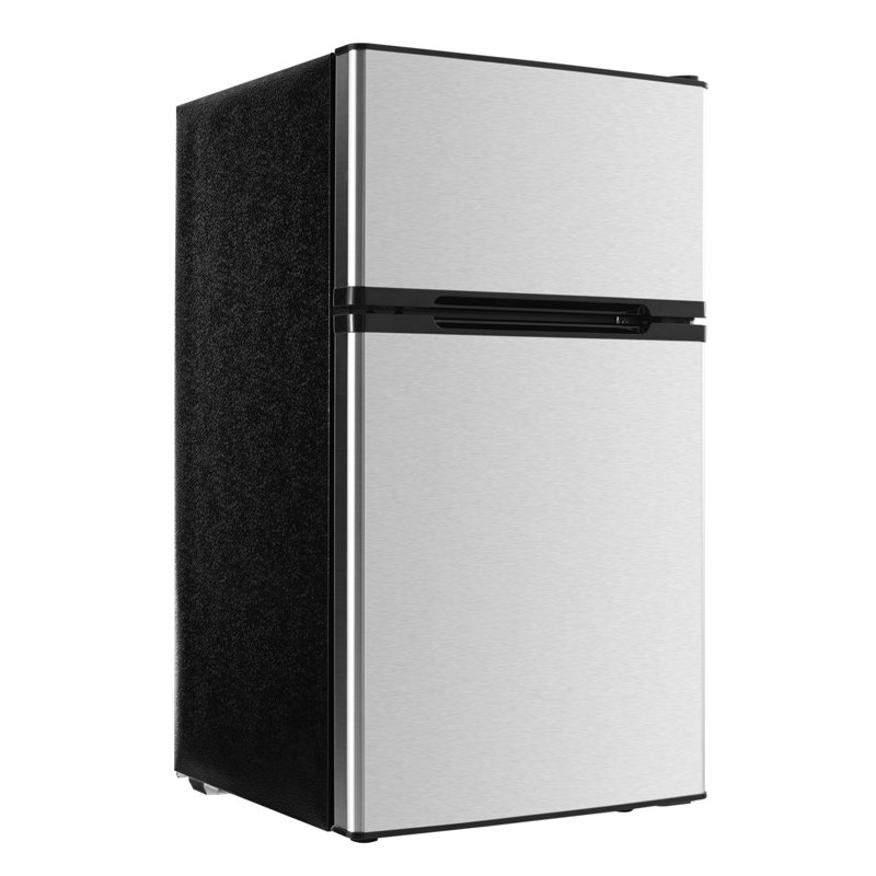 Mini réfrigérateur avec congélateur compact à deux portes 3,2 pi cu Inox