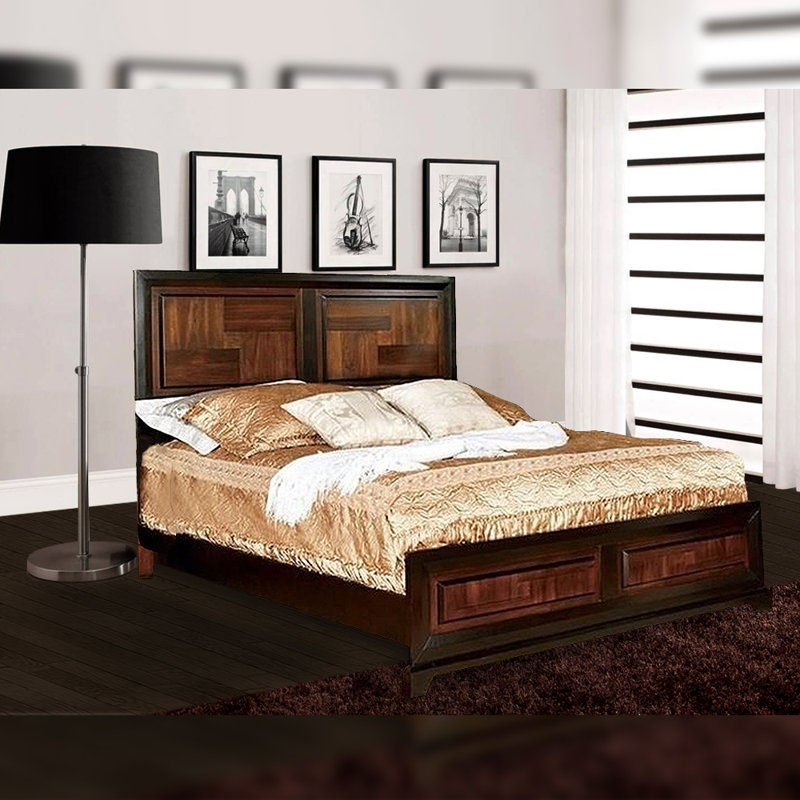 Adéla Solid Wood Platform Bed, Queen