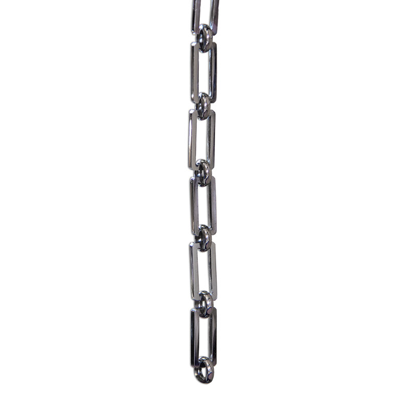 Rectangle Hinge Chain, Polished Nickel, 12”H x 0.94”W x 0.26”D