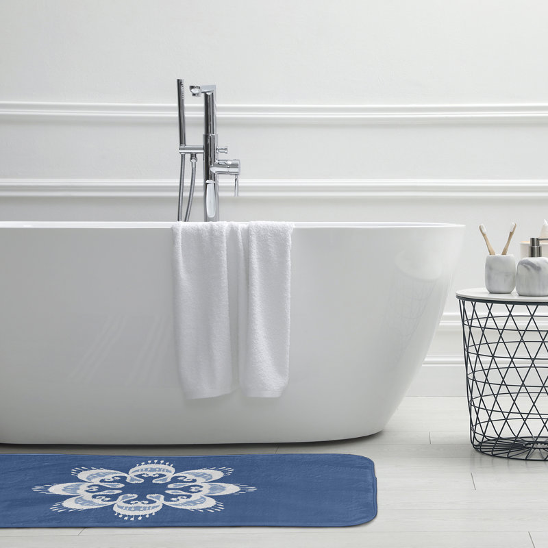 Microfiber Non-Slip Bath Mat, 17" W x 24" L, Blue