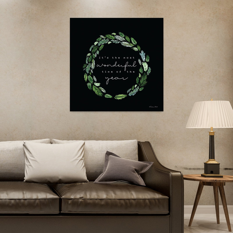 «Most Wonderful Time Wreath», art contemporain, H 32 po x l 32 po