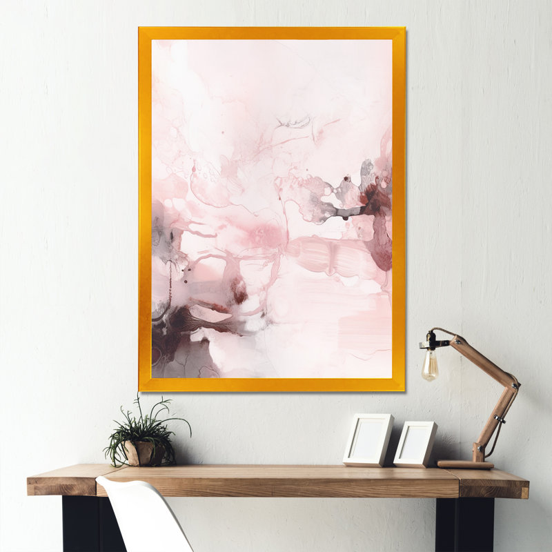 «Pink Delicate Abstract Marble V», reproduction d'art sur toile abstraite, H 20 po x l 12 po x P 1 po, Toile tendue