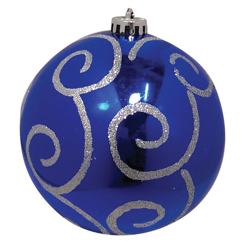 Ornement lumineux en forme de boule incassable, Tourbillon bleu