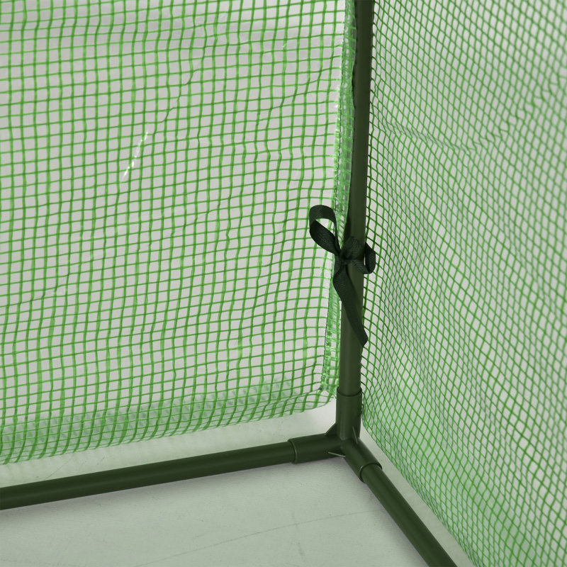 10' X 3' X 2.5' Mini Greenhouse, Portable Tunnel Green House With Roll-Up Zippered Doors, UV Waterproof Cover, Steel Frame, Green