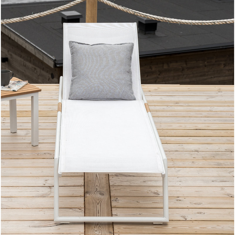 Anoki 195cm Long Single Chaise, White