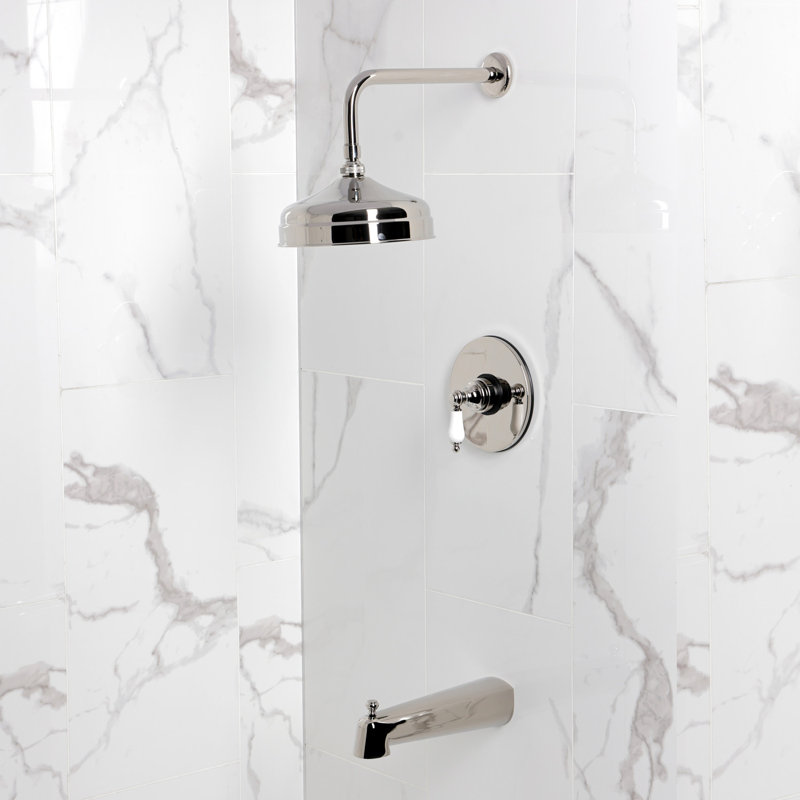 Kingston Brass Single-Handle Pressure Balanced Tub and Shower Faucet, Polished Nickel