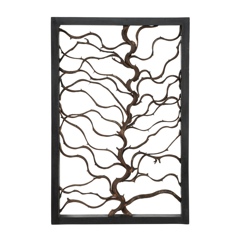 Handmade Traditional Plants & Flowers Wall Decor on Solid Wood