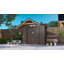 Aseya 7 x 4ft Metal Garden Shed Waterproof Galvanised with Vents Brown