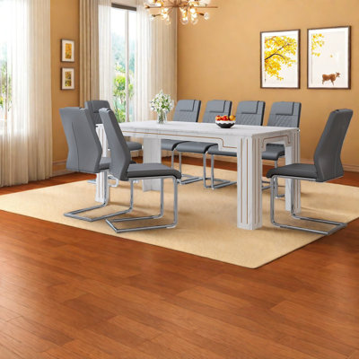 Ensembles de table de salle à manger (doit inclure à la fois la table et la chaise), 71 po MDF marbre maison moderne