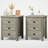 Valera 18"W Nightstand with Charging Station and Outlets, Farmhouse End Table with 3 Drawers (Set of 2)-2111032389-2111032386