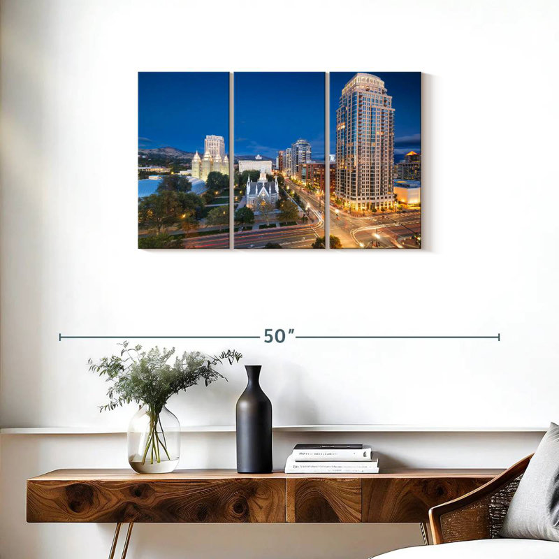 Paysage urbain de Salt Lake City, H 20 po x l 33 po