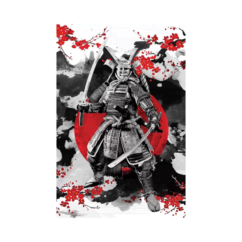 «Sakura Samurai» par Cornélin, impression sur toile tendue, H 12 po x l 8 po x P 0,75 po