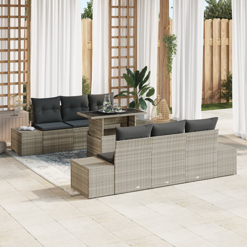 239cm Wide Patio Sofa with Cushions