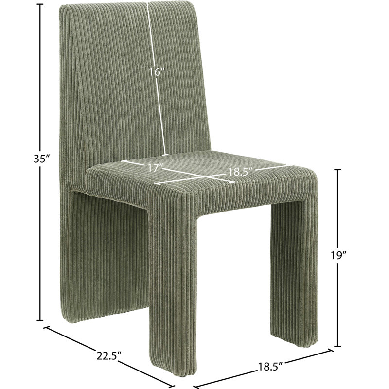 Chaise en velours côtelé Benson, Velours côtelé vert