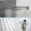 Douche carrée de 10 pouces en noir mat - fixée au mur avec barre coulissante réglable, soupape équilibrée et système de bar à expérience exceptionnelle-126673638