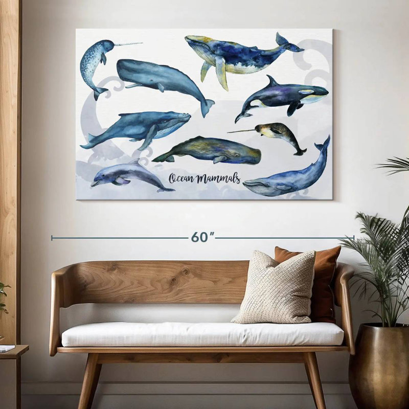 Brampt Ocean Mammals Chart, 34" H x 51" W
