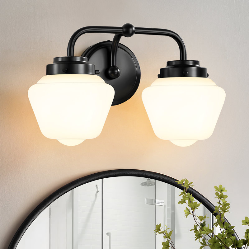 Éclairage pour meuble-lavabo à 2 lumières à intensité variable, Noir mat