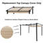 Auvent de remplacement pour pergola de patio 10 x 10 en kaki, protégé, résistant aux intempéries, rétractable à l'eau, bloquant le soleil