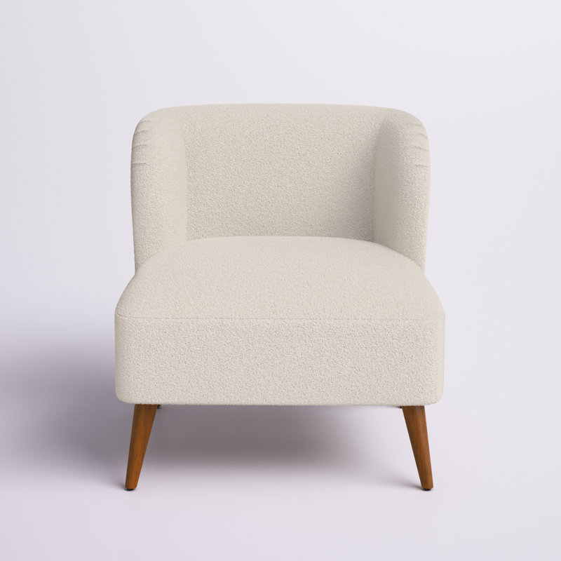 Armands Upholstered Slipper Chair, Milky White Boucle