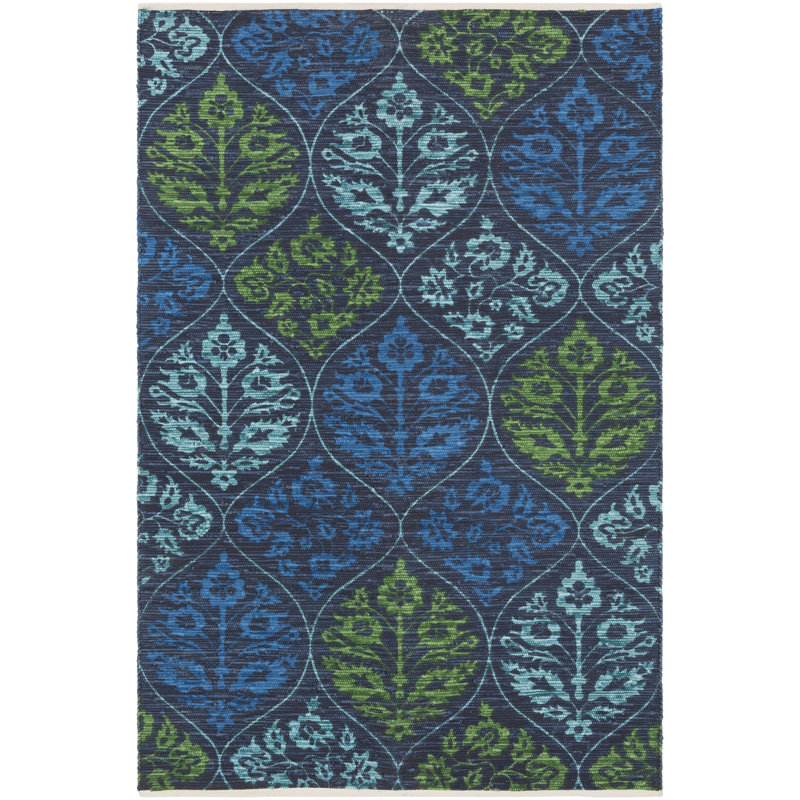 Adit Cotton Floral Indoor Rug, Rectangle 8' x 11'