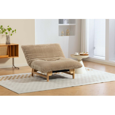 Fauteuil à billes pour adultes, canapé d'appoint sans accoudoirs, canapé simple décontracté, tissu velours côtelé, pour le salon et la chambre à coucher, avec dossier, siège simple