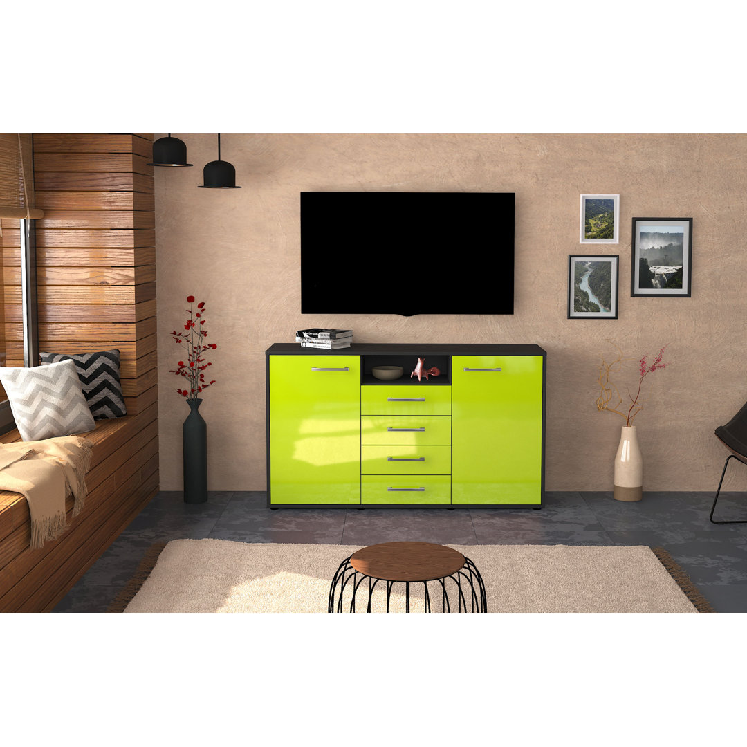 Sideboard Donnice (136 x 79 x 35 cm), einschließlich Metallgriffe