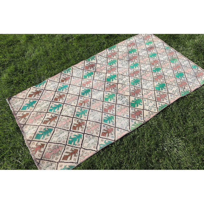 Tapis kilim turc rétro tissé à la main avec motifs géométriques décoratifs pour hall d'entrée Boho