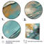 Joy of Peace, peinture abstraite or bleu clair, 3 pièces-93344545