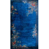 Antique Oversized Art Deco Chinese Floral Knotted Rug