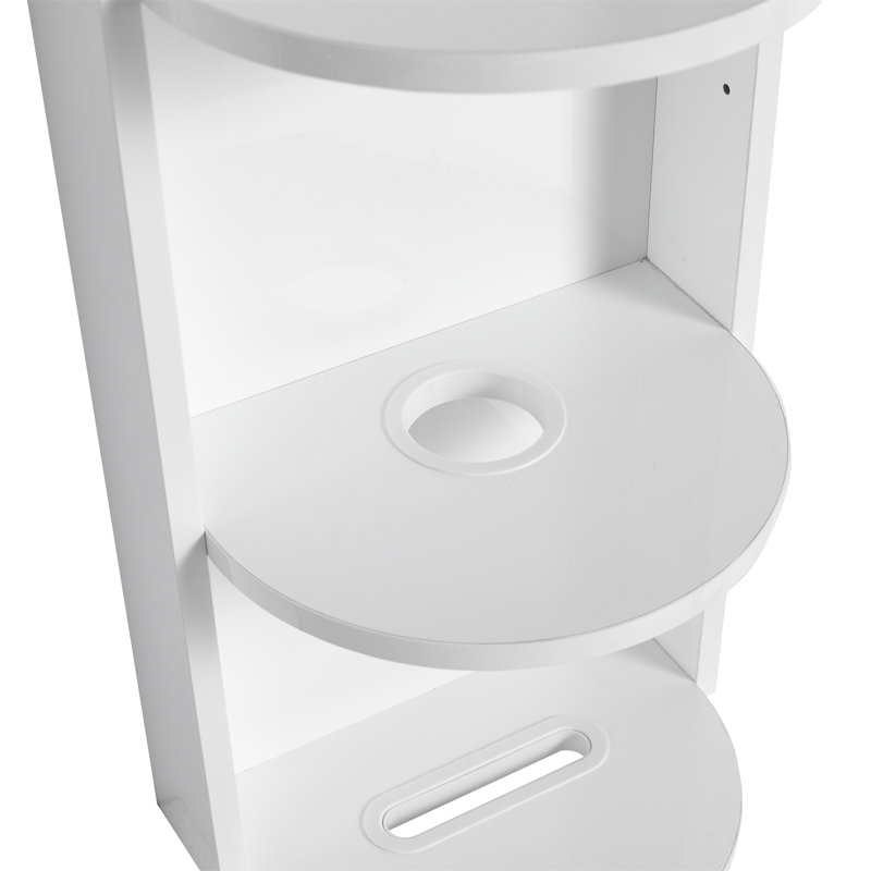 12" Bathroom Wall-Mounted Storage Rack, Glossy White