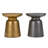 17"W Round Industrial Metal Accent Table with Sculptural Design-1754878930