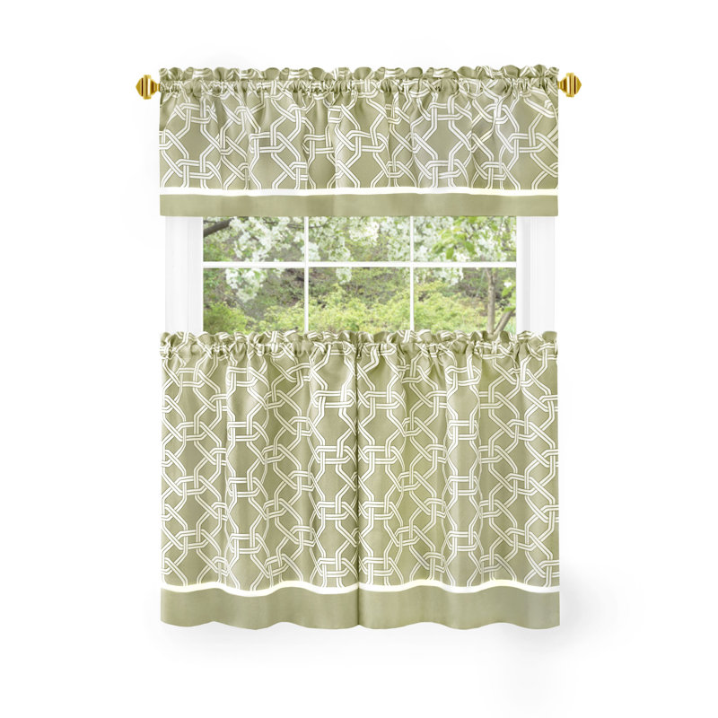 Brixwood Tailored Kitchen Curtain, 36" W x 58" L, Green