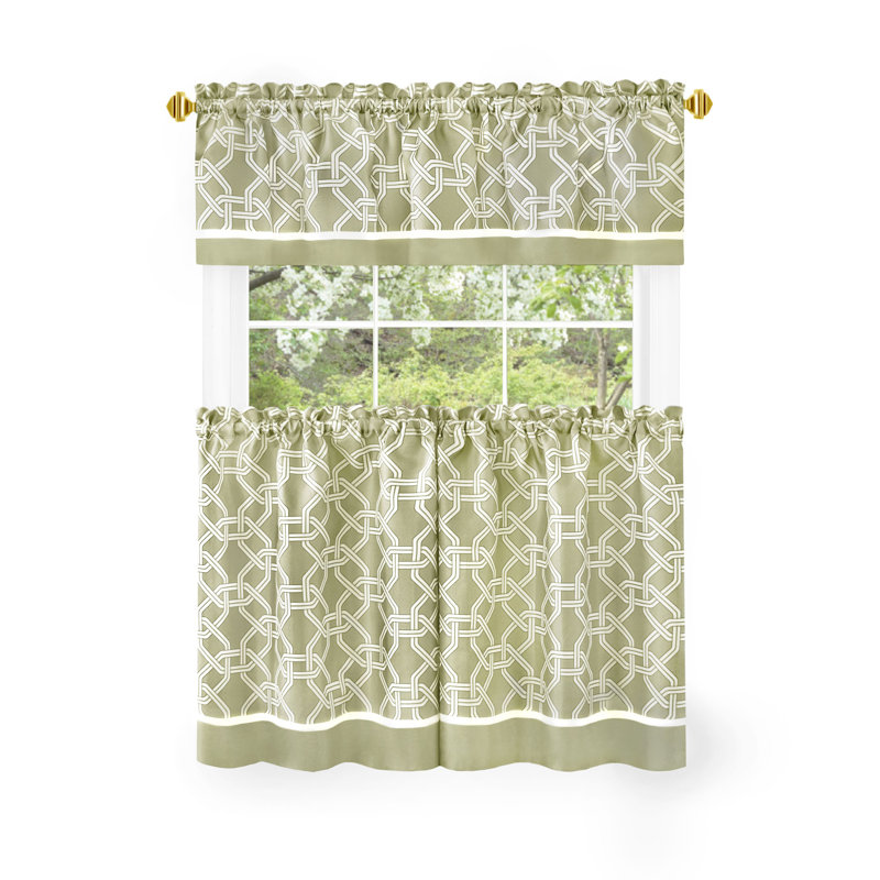 Brixwood Tailored Kitchen Curtain, Green, 36" W x 58" L
