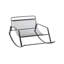 Fauteuil inclinable et oscillant très large en cuir technique pour espaces modernes - gris