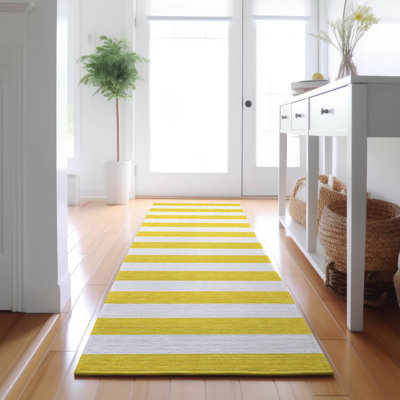 Premium Machine Washable Cerrito AMF528 Yellow Rug