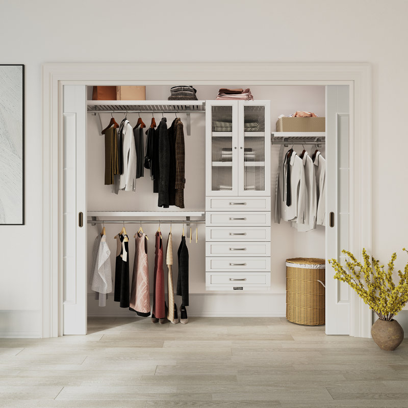 Système d'organisation à 6 tiroirs avec portes en verre John Louis Home