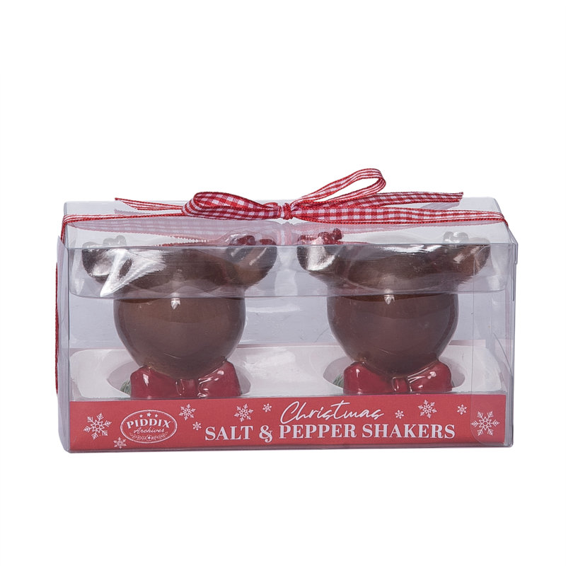 Ensemble de 2 salières et poivrières Dolomite Vintage Reindeer