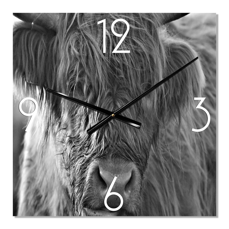 Horloge murale, Très grand, Vache écossaise sur Moorland I