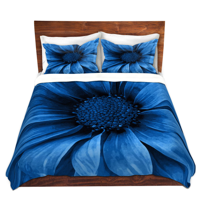 Ensemble de housse de couette Angelina, 1 housse de couette grand + 2 taies standards, Bleu