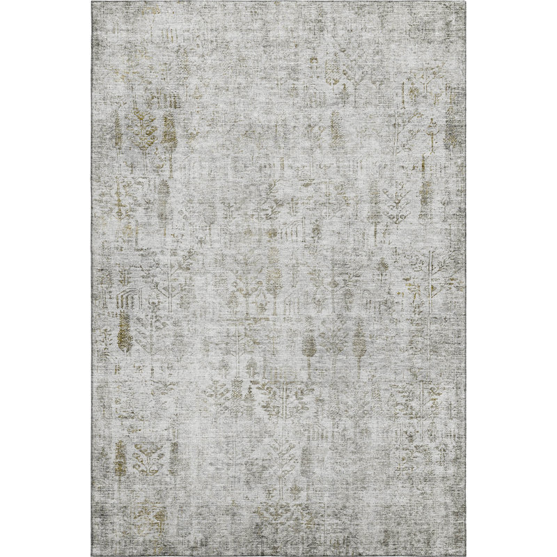 Premium Machine Washable Grafals AMF1092 Floral Rug, Rectangle 9 pi x 12 pi