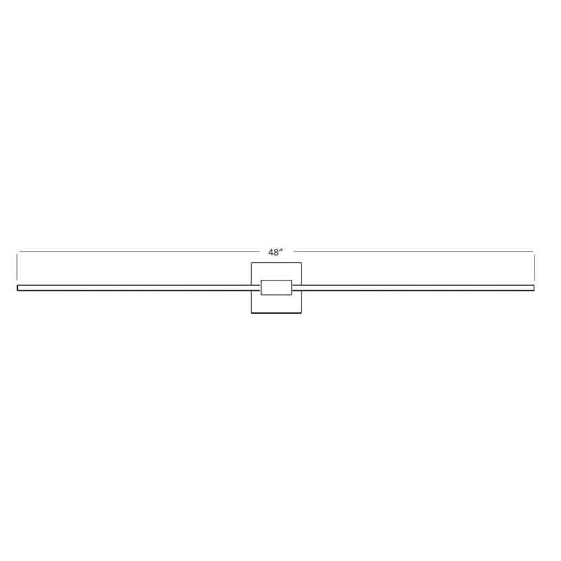 Z-Bar 1 - Light LED Armed Sconce, Matte White, 4.5" H x 48" W x 4" D