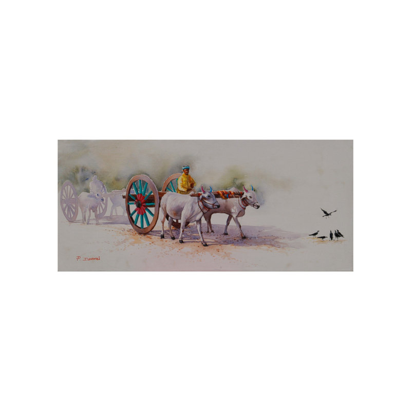 Bullock - Une partie du village | Acrylique sur toile | Par Devraj