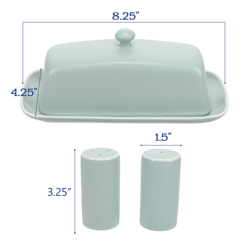 Sage Green Ceramic 7-Piece Tabletop Accessory Set