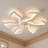 32" Contemporary Flower Flush Mount Ceiling Fan with Dimmable LED Light (White)