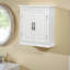 Two-Door Removable Wall Cabinet with Adjustable Shelves for Over the Toilet Bathroom Storage