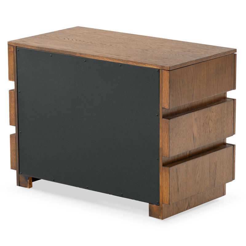 Titus 3 Drawer Stacked Chest, Medium Oak